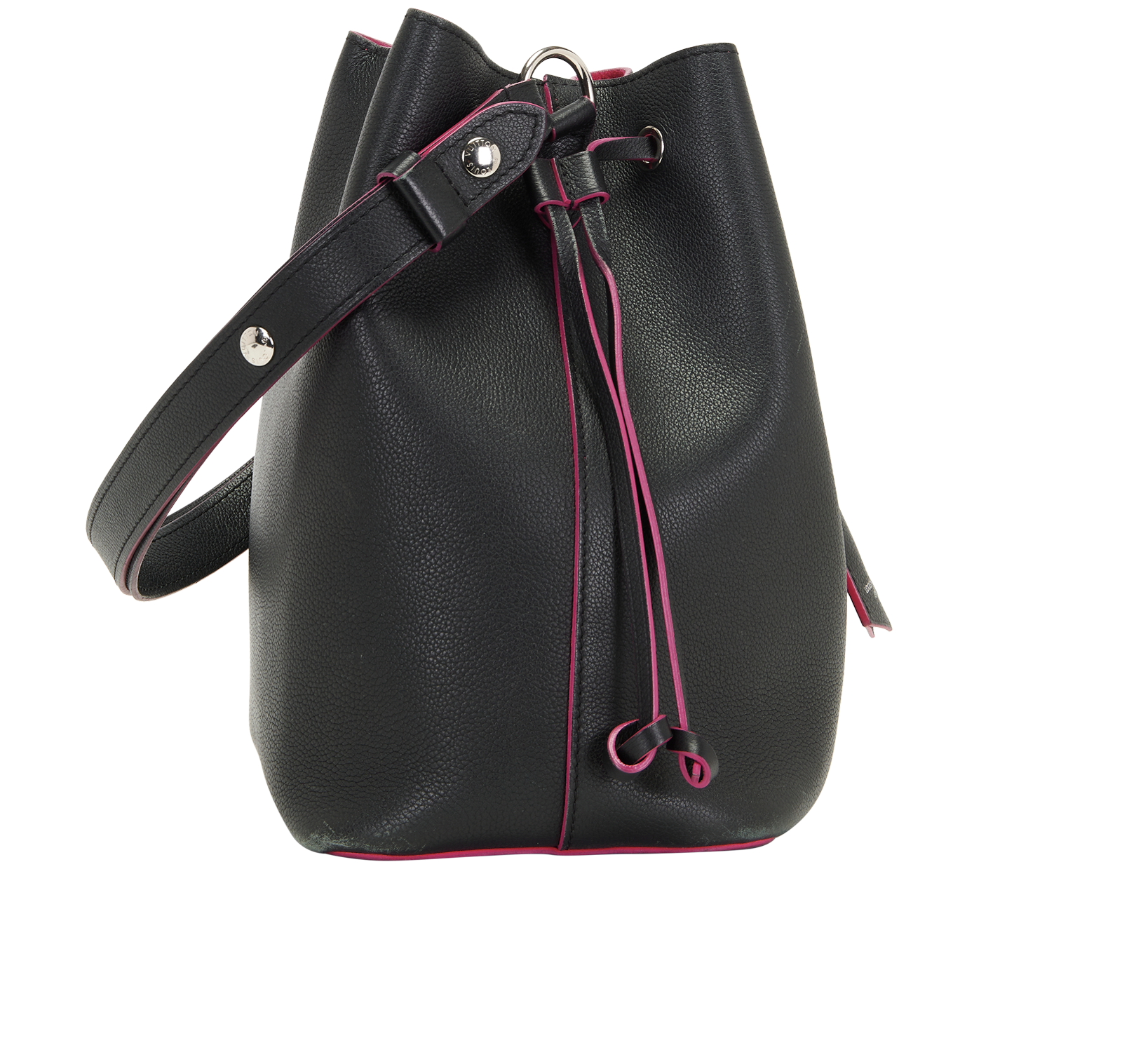 Lockme Bucket Bag, &pound;750, Handbags, Black, Leather, Side view